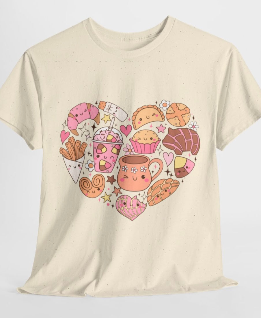 Cute Food Heart Unisex Heavy Cotton Tee