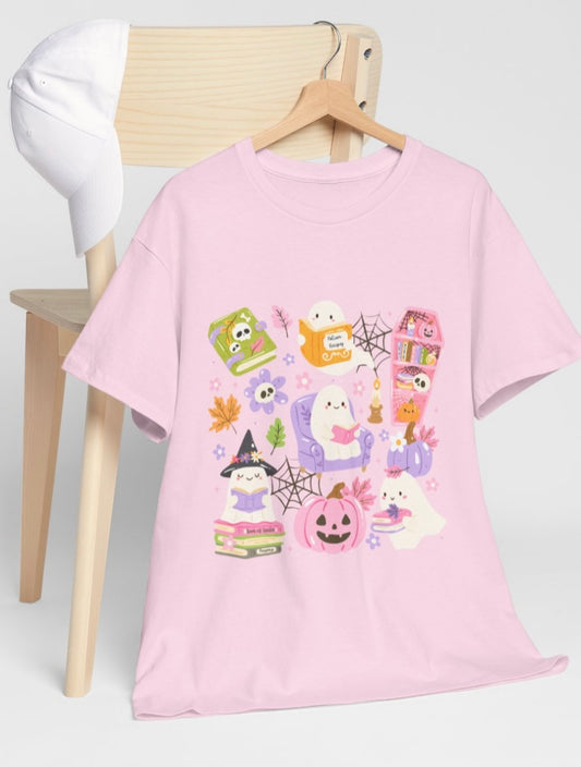 Cute Pink Halloween Unisex Heavy Cotton Tee