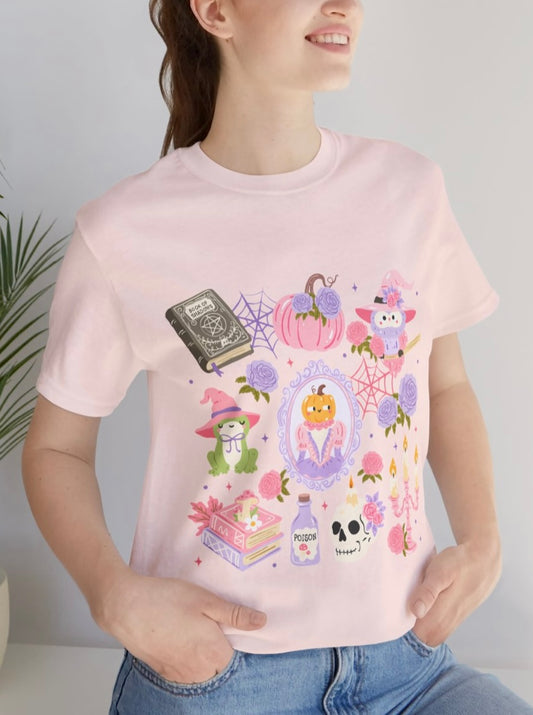 Pink Halloween Unisex Jersey Short Sleeve Tee