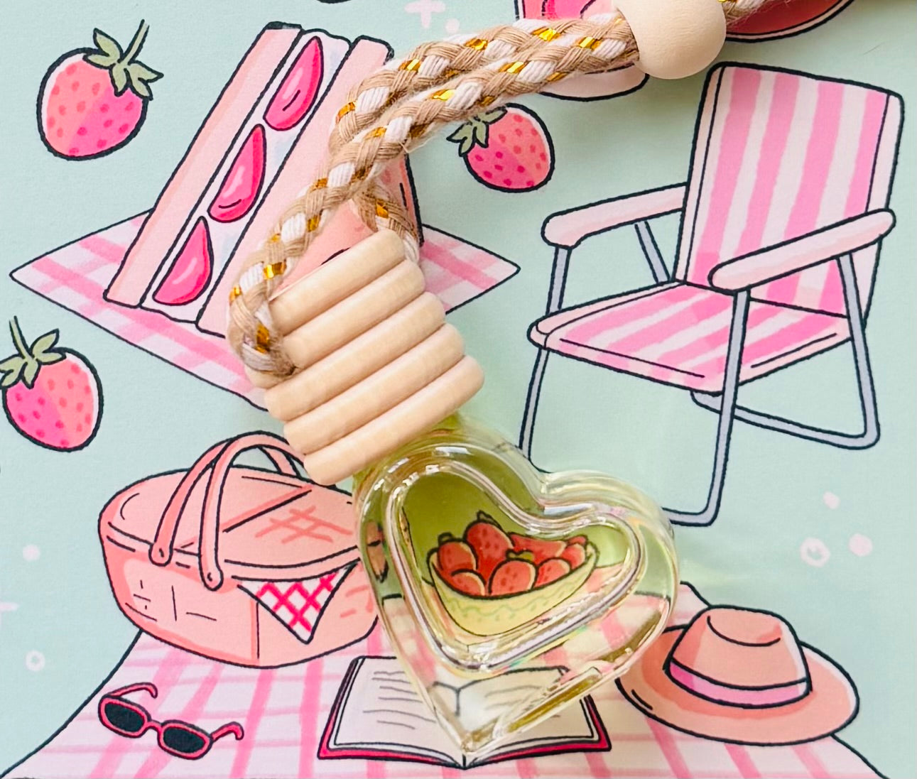 ♥️ Heart ♥️ Shaped ♥️ Car Diffuser Strawberry Shortcake