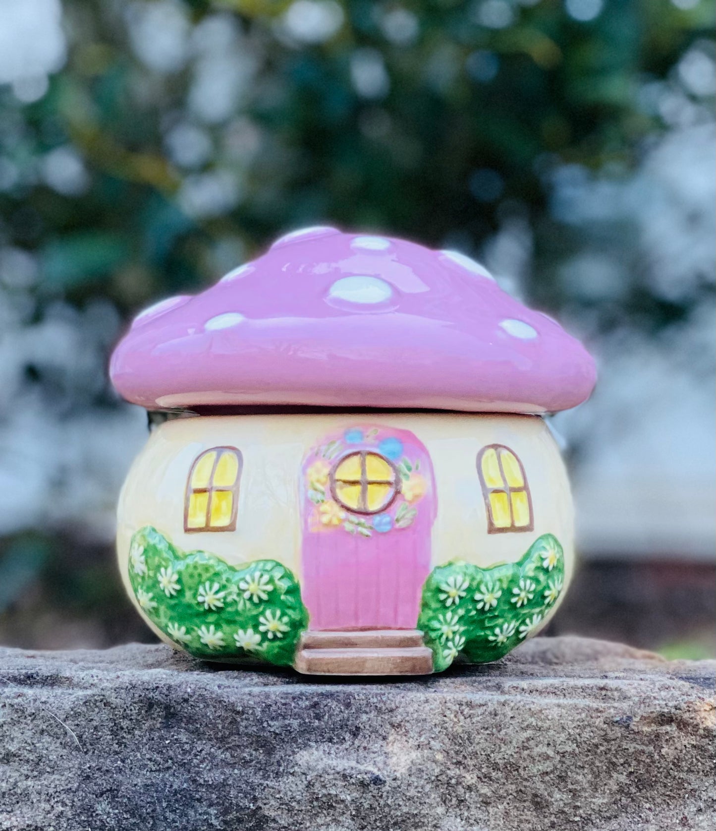 Ceramic Fairy Mushroom House Soy Wax Candle