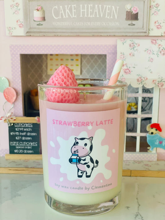 Strawberry Latte Soy Wax Candle